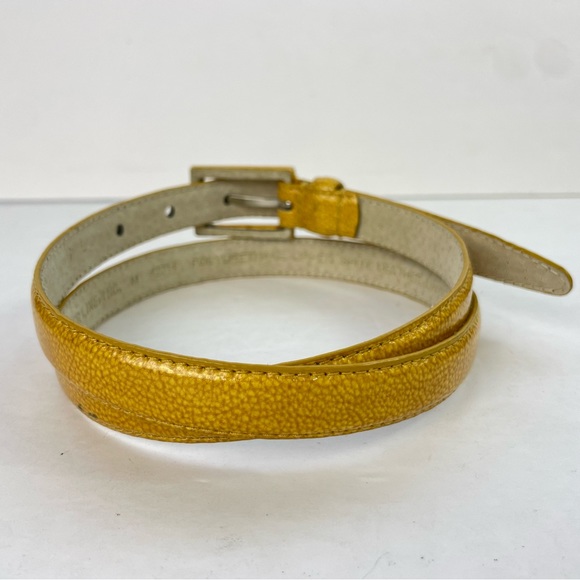 Vintage Marigold Yellow Thin‎ Skinny Belt - Picture 3 of 17